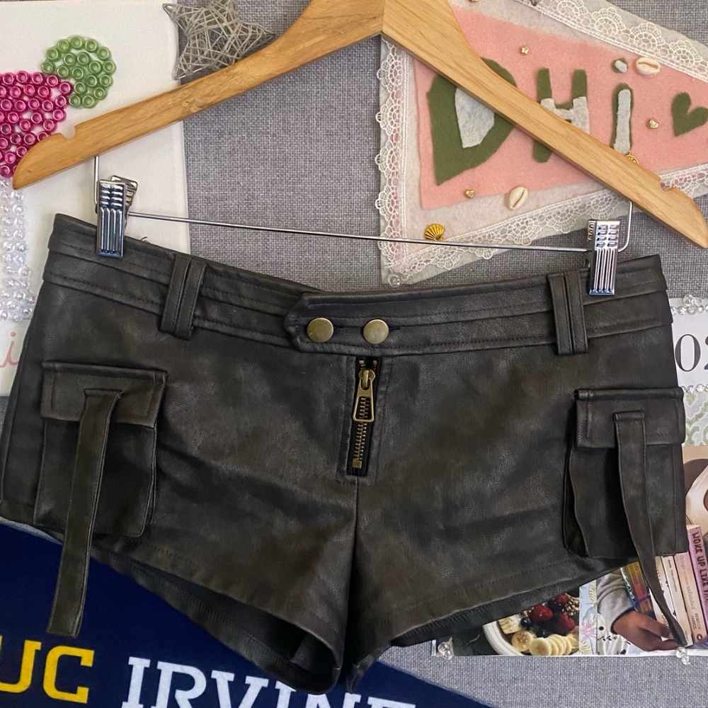 Edikted Leather Shorts